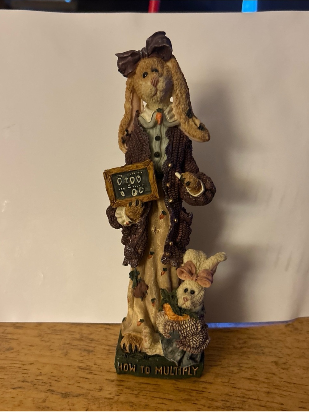 Boyd Bears The Folkstone Collection Rabbit Teacher Figurine with Chalkboard
